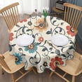 thumbnail image 3 of Pioneer Flower Floral Print Pattern Round Tablecloth 60"x60",Wrinkle Wipeable Table Cloth for Kitchen Dining Room Picnic Patio Party, 3 of 6