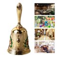 thumbnail image 1 of Exquisite Carved Alloy Hand Bell, Retro Style, Clear Ringing Sound, with Rounded Handle, for Family Wedding Party, 1 of 7