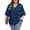 Navy Blue, variant on Gleelist Womens Plus Size Tops 3/4 Ruffle Layered Sleeve V Neck Pleated Tee Shirts Basic Loose Fit Soft Summer Tunic Blouse 1X-5X