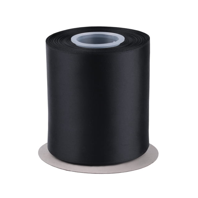 Cinta de satén doble faz negra de poliéster 10 cm x 22,5 m