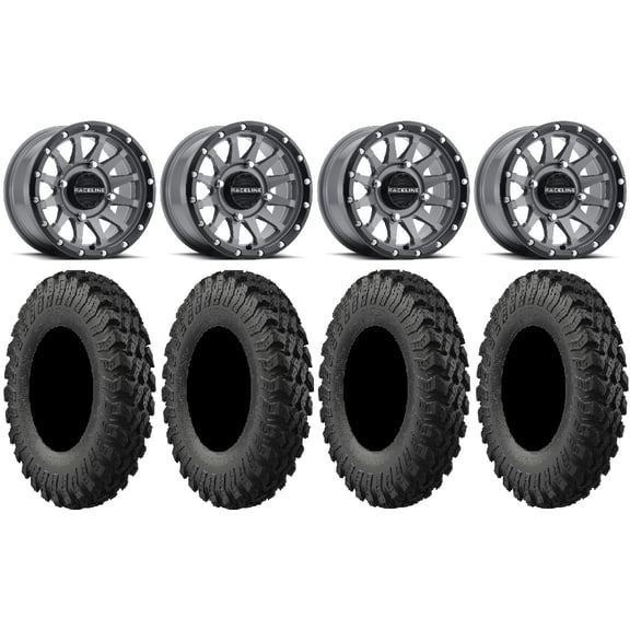 Raceline Trophy 15" Grey Wheels 35" MotoRally Tires Polaris RZR XP 1000 / PRO XP / Ranger XP 900/1000