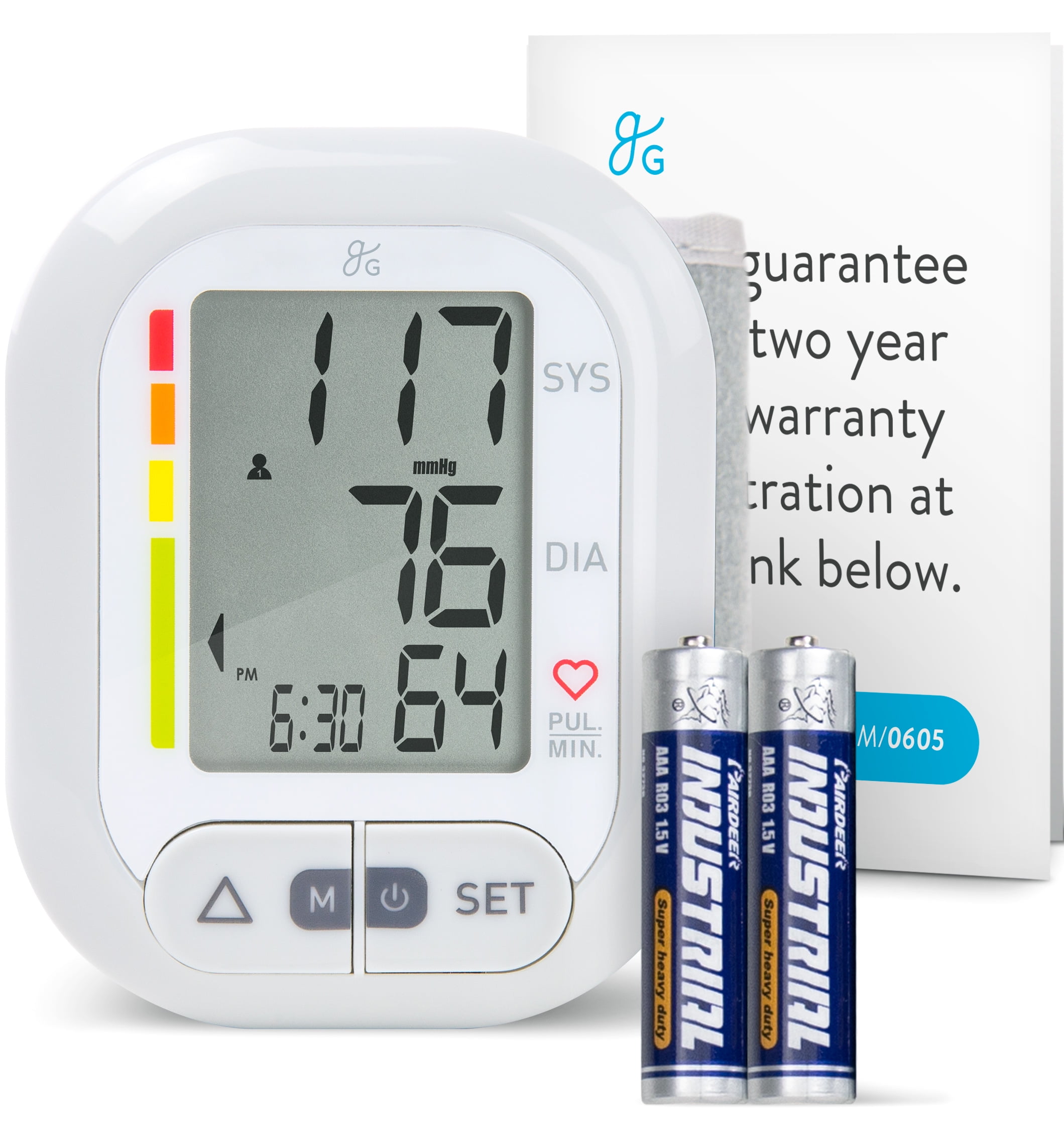 Greater Goods Digital Wrist Blood Pressure Monitor for Home or On-The-Go, Automatically Measures Systolic, Diastolic, Heart Rate, and Comes with a Premium, Comfortable Cuff, Designed in St. Louis