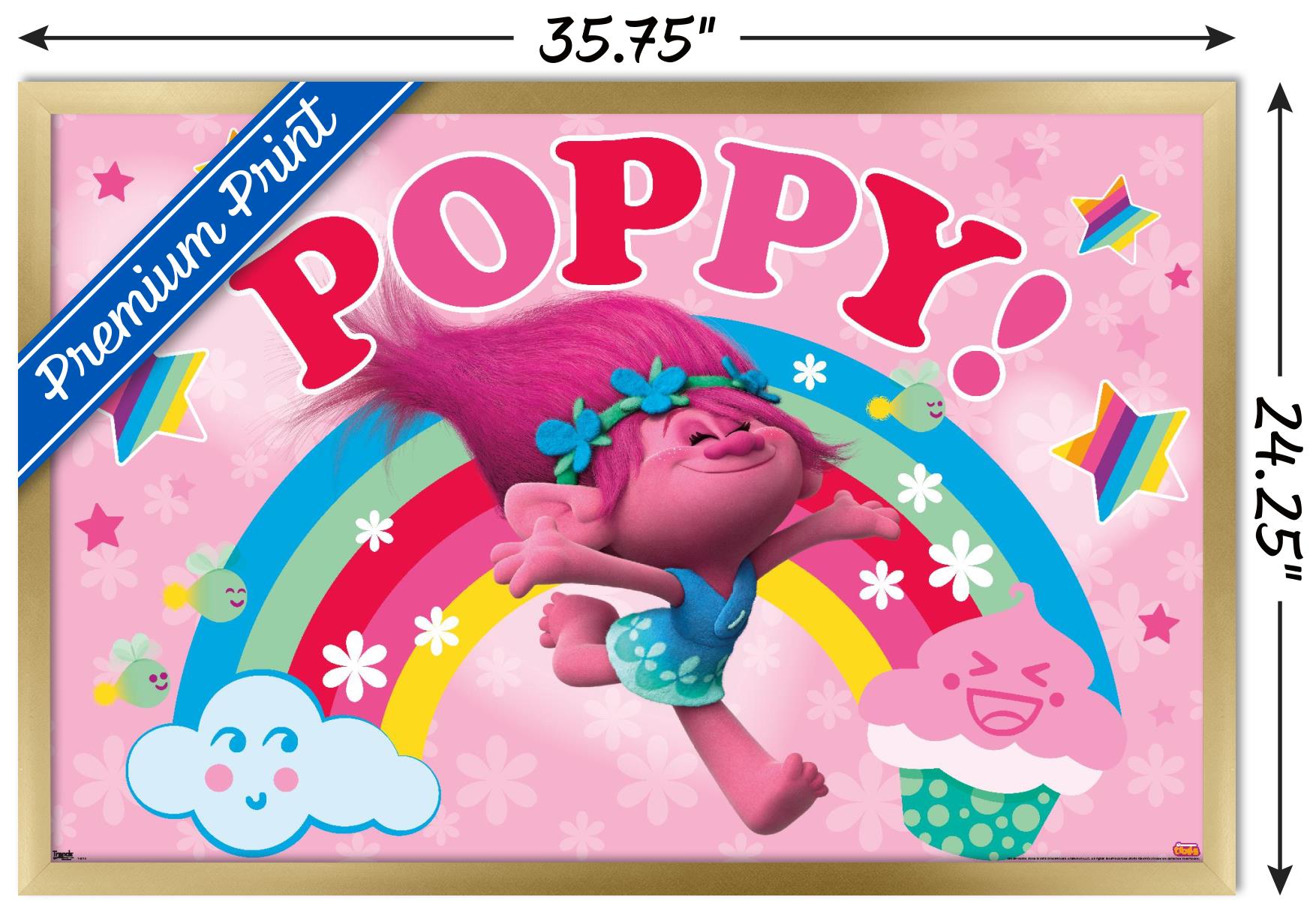 DreamWorks Trolls - Poppy Wall Poster, 22.375" x 34", Framed