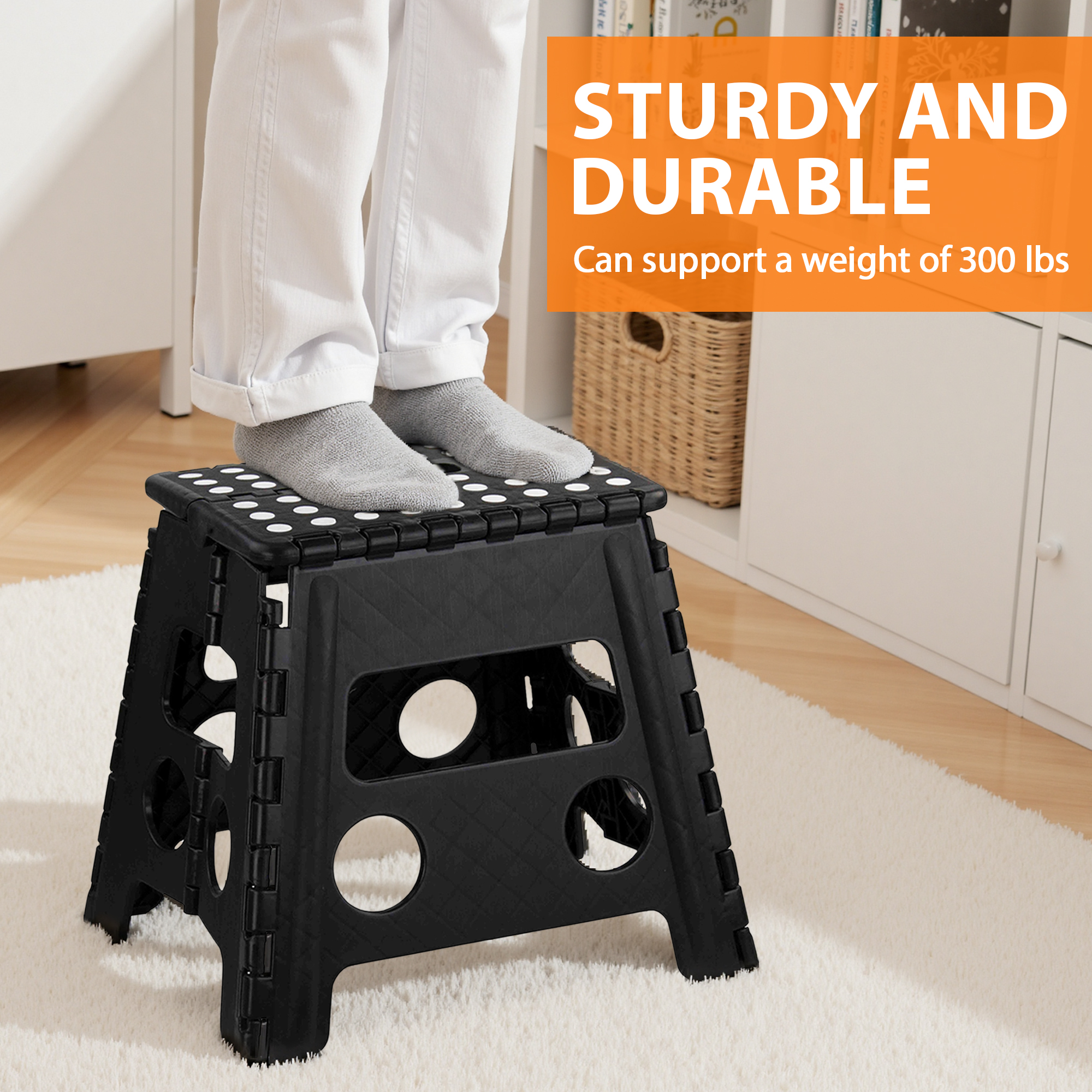 CISILOV Folding Step Stool, 12.6" Non-Slip, 300 lb Capacity photo 5