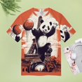thumbnail image 4 of Funny Cute Panda Women's Short Sleeve T-Shirt Crew Neck Casual Summer Trendy Loose Fit Tops, 4 of 6