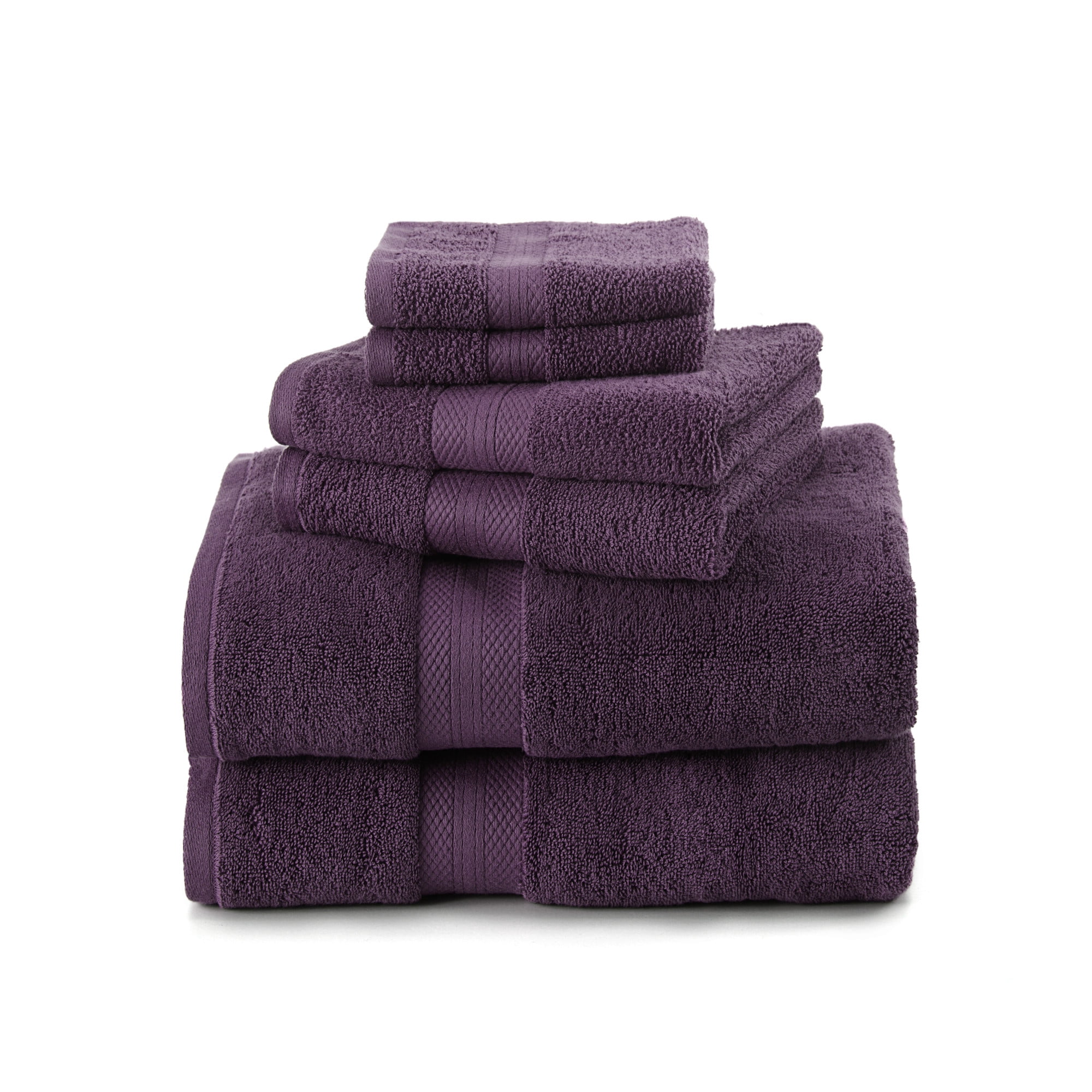 Absorbent 6 Piece Black Plum Towel Set