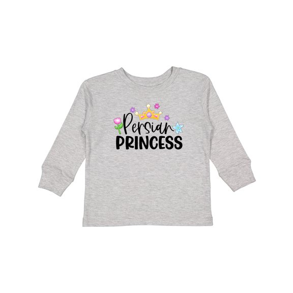 Inktastic Persian Princess with Crown and Flowers Girls Long Sleeve Toddler T-Shirt