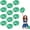 Colorful+Green, variant on 12 Pack Cheerleading pom poms,Handheld Cheer pom poms, Sports Cheer Plastic Pom Poms Cheerleading for Sports Team Spirit Cheering (Colorful+Blue)