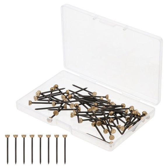 ROSENICE 60Pcs Wall Hanging Nails Copper Headed Picture Hangers Iron Material Black Color For Indoor Use