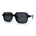 thumbnail image 5 of Retro Vintage Vibe Mid Temple Horn Rim Hipster Fashion Sunglasses All Black, 5 of 8