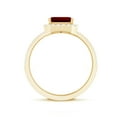 thumbnail image 2 of Rosec Jewels Certified Lab Grown Ruby Engagement Ring with Diamond Halo - Emerald Cut Ruby Ring - AAAA Quality Certified, 10K Yellow Gold, US 9.00, 2 of 8