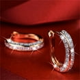 thumbnail image 6 of Chmadoxn 925 Hoop Earrings for Women Silver Women Hoop Earrings Set with GH Created Moissanite, 6 of 6