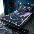 thumbnail image 2 of meiyoeat Mystical Dragon Zipper Twin Comforter Sets with Fitted Sheet and 2 Pillowcases for Kids Girls, Floral Fantasy Zipper Bedding Set for Bedroom, Blue Purple, Black ReversibleB, 2 of 6