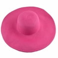 thumbnail image 5 of Flmtop Hawaiian Summer Beach Floppy Hat Solid Color Women Wide Brim Straw Sun Cap, 5 of 10