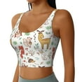 thumbnail image 2 of Fotbe Cute Little Animals Pattern Womens' Sports Bra Longline Wirefree Padded with Medium Support Sports Moisture-Wicking Workou Vest,Tank Top-XX-Large, 2 of 9