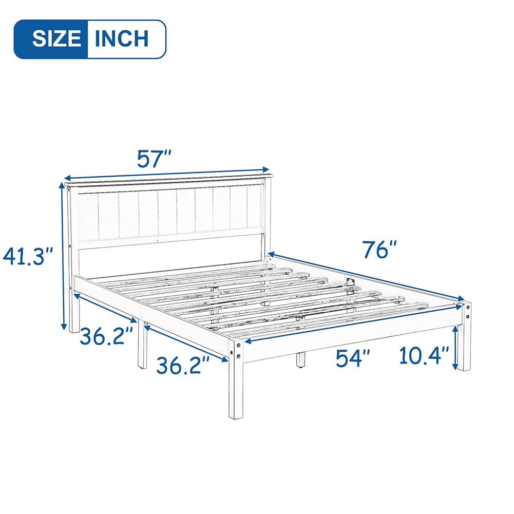 Resenkos Full Size Wood Platform Bed with Headboard, Pine wood Frame with Wood Slat Support,Espresso Resenkos Full Size Wood Platform Bed with Headboard, Pine wood Frame with Wood Slat Support,Espresso
