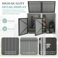 thumbnail image 4 of Montary 54 CU.FT Metal Outdoor Garbage Bin Storage Shed with Chain Lid, Waterproof Trash Can Organizer for 2 Bins, Garden Tools for Garden Yard Lawn, Dark Grey, 4 of 8