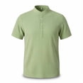 thumbnail image 4 of Yertdoel Men T-shirts Solid Color Short Sleeve Half Button Placket Mock Neck Shirts Soft Loose Comfortable Breathable Outdoor Hiking Cycling Tops, 4 of 6