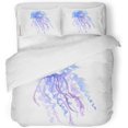 thumbnail image 1 of Juego de Ropa de Cama de 3 Piezas ABPHQTO Medusas azules marinas Pintura Acuarela Funda nórdica Twin con 2 fundas de almohada, 1 of 1