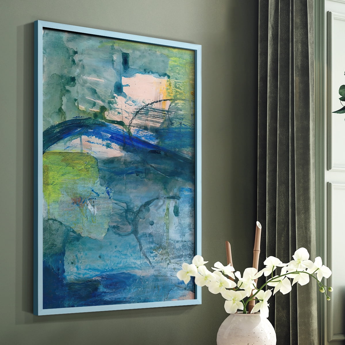 Spring Winds VIII in Blue Solid Wood 8 x 10 Framed Print