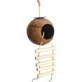 thumbnail image 5 of Walbest Hanging Bird House with Ladder, Natural Coconut Fiber Shell Bird Nest Breeding for Parrot Parakeet Lovebird Finch Canary,Coconut Hide Bird Swing Toys for Hamster,Bird Cage Accessories, 5 of 7