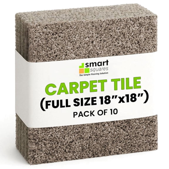 Smart Squares Walk in the Park Peel and Stick Carpet Tiles Made in USA, 10 Padded Tiles, Gemstone