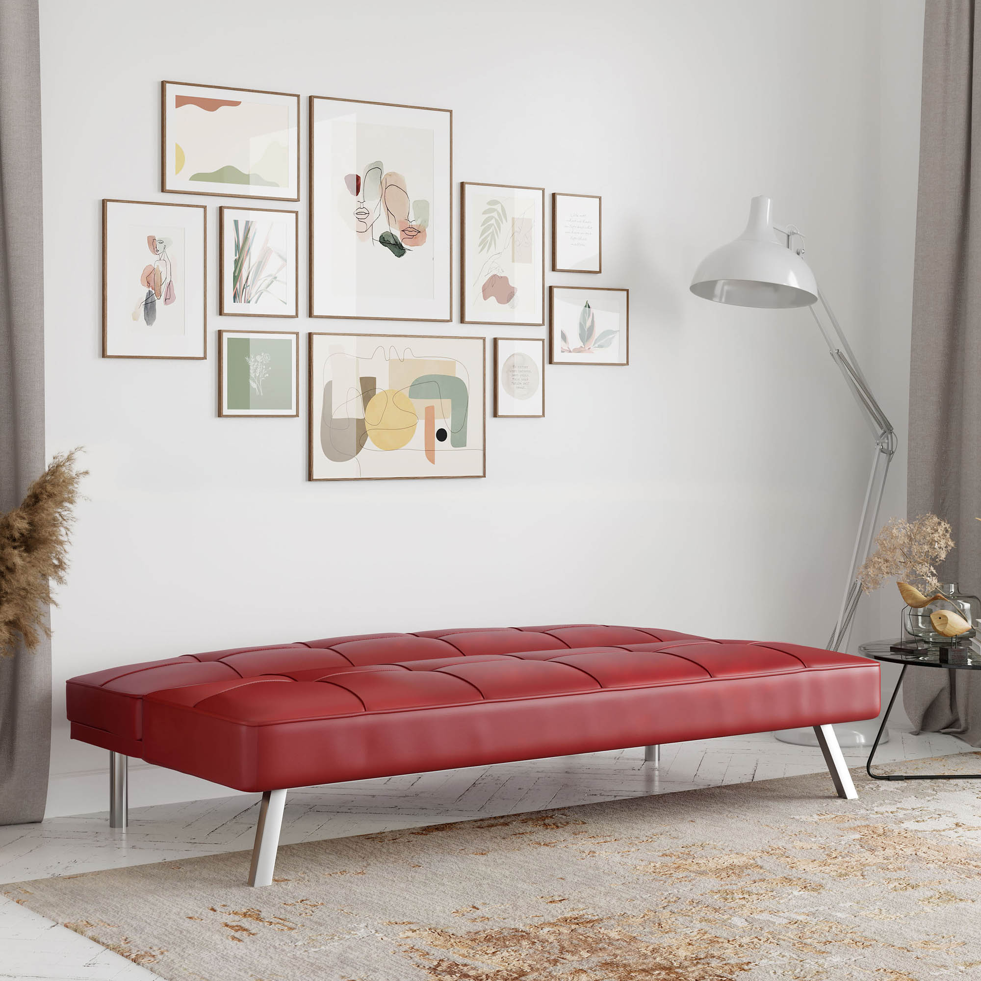 Serta Chelsea Modern Futon, Red Faux Leather - image 3 of 12