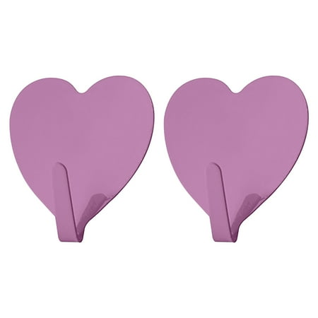 

Yakbaofuo 2PCS Wrought Iron Love Hook Self-adhesive Punch-free Stainless Steel Hook Heart-shaped Hook Home Creative Decoration Shower Foot Rest Suction Cup