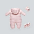 thumbnail image 5 of AINIYS Kids Padded Snowsuit Set with Hooded Neckline, Zip Closure, Warm Design with Booties Children's Clothing for Winter & Outdoor Wear Pink 6 Months, 5 of 7