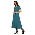 thumbnail image 2 of Moomaya Short Sleeve Kurta Solid Women Summer Dresses Long Kurti Ethnic Dress, 2 of 6