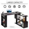 thumbnail image 4 of 360° Rotating Corner Desk L-Shaped Table Workstation Storage Shelf Black, 4 of 10