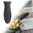 thumbnail image 3 of 4 PCS Silicone Hot Handle Holder, Black Heat Resistant Pot Handle Sleeve Reusable Non-Slip Potholder Rubber Grip Handle Cover Cast Iron Handle Covers for Metal Frying Pans Cookware Handles, 3 of 6