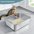 thumbnail image 4 of Stainless Steel Pet Litter Box, Open Top Design, Deep Litter Tray For Cats & Small Pets 45X35X20Cm, 4 of 6