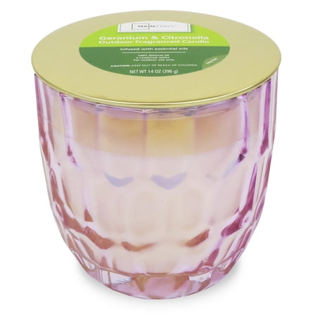 Mainstays 14-Ounce Citronella Candle in Decorative Jar for Outdoor Use
