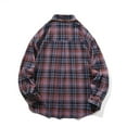thumbnail image 3 of Blusa y camisa de manga larga con cuello vuelto para hombre, blusa informal a cuadros con botones y cuello vuelto, blusa de manga larga para hombre, 3 of 3