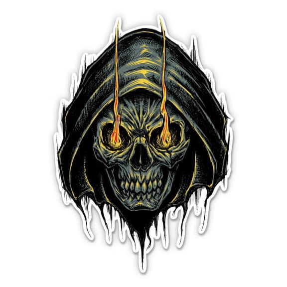 Death Horror Hell - 3" Vinyl Sticker - For Car Laptop Water Bottle Phone - Waterproof Decal