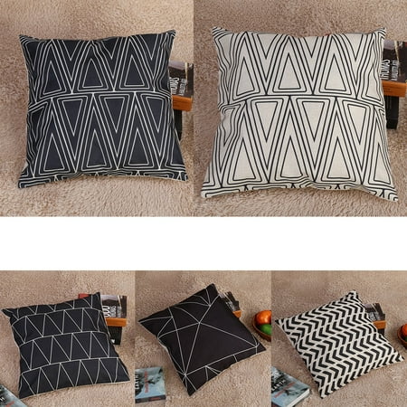 Yosoo Fashionable Simple Linen Arrow Strip Dot Pillow Case Cushion
