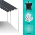 thumbnail image 3 of HIO 10'x20' Heavy Duty Carport Car Canopy Portable Garage Party Tent Storage Shed Boat Shelter with 4 pcs Sandbags, Grey, 3 of 8