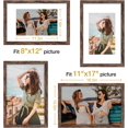 thumbnail image 3 of Vittanly 11x17 Picture Frame, Engineered Wood with Shatter Resistant Plexiglass, Display Pictures 8x12 with Mat or 11x17 without Mat, Photo Frame for Wall Mounting, Rustic Brown, 1 Pack, 3 of 6