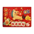 thumbnail image 1 of Yhmxh Alfombrillas de baño para baño Alfombra de baño Felpudo rojo de Año Nuevo para entrada, diseño de caballito, de tierra de diatomeas, antideslizante, absorbente de agua Decoración del baño, 1 of 5