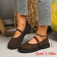 thumbnail image 6 of Women's Platform Suede Mary Jane Shoes Vintage Round Toe Casual Dress Shoes Wide Toe Box Slip On Loafers Brown Size 9, 6 of 7