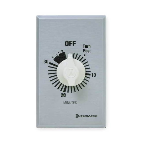 Timer,Spring Wound,30 Min,SPST,Silver FF30MH