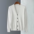 thumbnail image 4 of Cardigan Sweater for Men Knitted Long Sleeve Sweaters with Buttons Casual Trendy Coats Jacket Men Clothes brown, 4 of 5