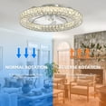 thumbnail image 4 of HOOMEDELIER 22" Ceiling Fan with Light, Modern Indoor Crystal Chandelier 5-Blade Ceiling Fan with 4-Light Color Change - Chrome, 4 of 8