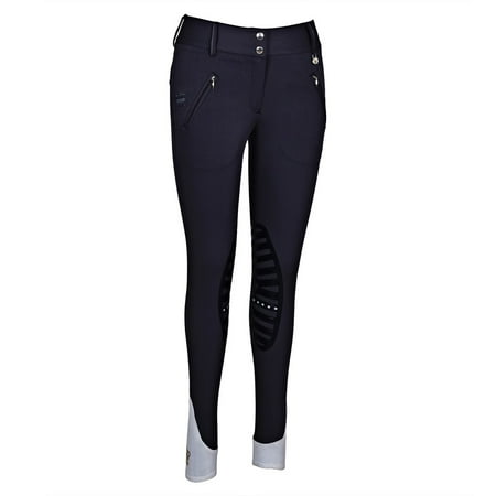 - George H Morris GHM Ladies Derby Knee Patch Breech 24 Graphite