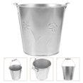thumbnail image 1 of OULII Rustic Metal Flower Pot Iron Planter Pot Silver for Plant Lovers Balcony 1Pcs, 1 of 8