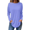 thumbnail image 2 of Baqcunre Womens Long Sleeve Tee Shirt Womens Blouses Dressy Casual Fall Hippie Tshirts Shirts Cute Tops Floral Tunics Tops Crew Neck Sweatshirts Crewneck Sweatshirts Plus Size Tops Blue 3XL, 2 of 5