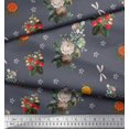 thumbnail image 3 of Soimoi Georgette Viscose Fabric,Strawberry & Peony Floral Print Fabric by The Yard 42 Inch Wide, 3 of 3