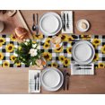 thumbnail image 3 of Table Runner Dresser Scarves 120 Inch Long, Watercolor Sunflower on Buffalo Linen Dining Table Runners Black and White Plaid Lattice Tabletop Scarf for Wedding Holiday Party Kitchen, 3 of 7