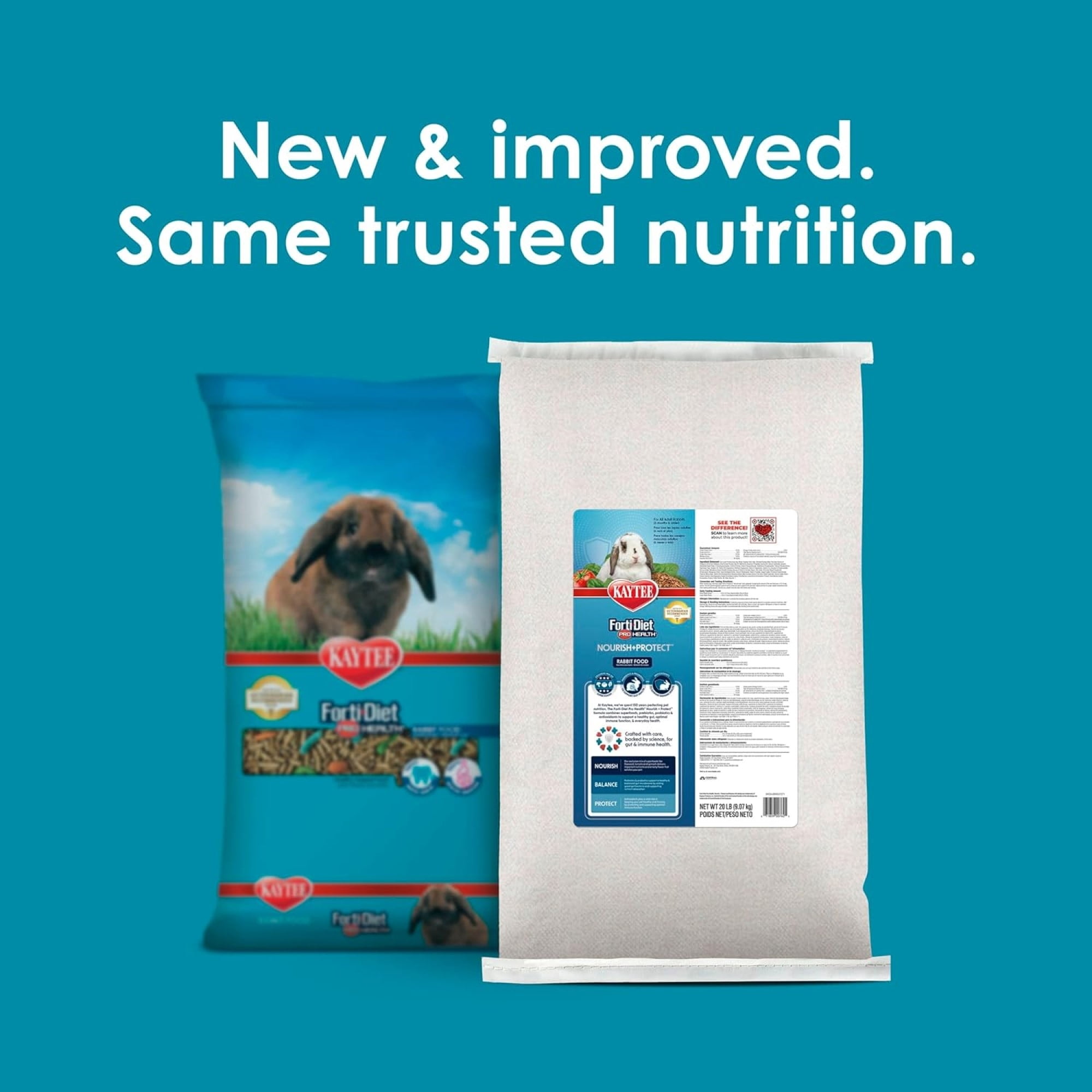 Kaytee Forti-Diet Pro Health Nourish + Protect Adult Rabbit Food, 20lbs